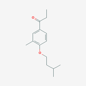 molecular formula C15H22O2 B7996685 1-(4-(Isopentyloxy)-3-methylphenyl)propan-1-one 