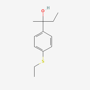 molecular formula C12H18OS B7996703 2-(4-(Ethylthio)phenyl)butan-2-ol 