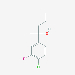 molecular formula C11H14ClFO B7996720 2-(4-Chloro-3-fluorophenyl)-2-pentanol 