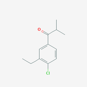 molecular formula C12H15ClO B7996724 4'-Chloro-3'-ethyl-2-methylpropiophenone 