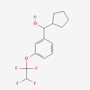 molecular formula C14H16F4O2 B7996768 Cyclopentyl [3-(1,1,2,2-tetrafluoroethoxy)phenyl]methanol CAS No. 1443325-97-0