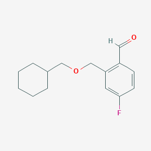 molecular formula C15H19FO2 B7996820 2-[(Cyclohexanemethoxy)methyl]-4-fluorobenzaldehyde 