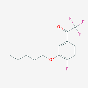 molecular formula C13H14F4O2 B7996822 2,2,2-Trifluoro-1-(4-fluoro-3-(pentyloxy)phenyl)ethanone 