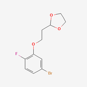 molecular formula C11H12BrFO3 B7996846 2-(2-(5-Bromo-2-fluorophenoxy)ethyl)-1,3-dioxolane CAS No. 1443349-96-9