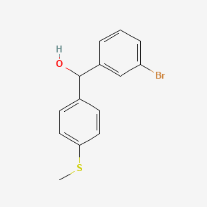 molecular formula C14H13BrOS B7996858 3-Bromo-4'-(methylthio)benzhydrol CAS No. 1443333-34-3