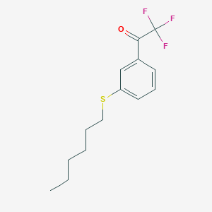 molecular formula C14H17F3OS B7996909 3'-(n-Hexylthio)-2,2,2-trifluoroacetophenone CAS No. 1443354-16-2