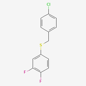 molecular formula C13H9ClF2S B7996943 1-Chloro-4-[(3,4-difluorophenyl)sulfanylmethyl]benzene 