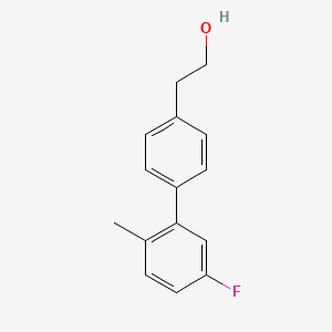 molecular formula C15H15FO B7996955 4-(3-Fluoro-6-methylphenyl)phenethyl alcohol 