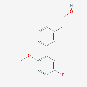 molecular formula C15H15FO2 B7997005 3-(3-Fluoro-6-methoxyphenyl)phenethyl alcohol 