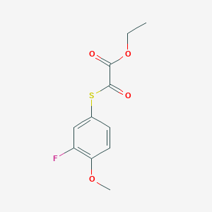 molecular formula C11H11FO4S B7997062 Ethyl 2-(3-fluoro-4-methoxyphenyl)sulfanyl-2-oxo-acetate 