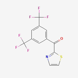 molecular formula C12H5F6NOS B7997134 2-(3,5-Bis-trifluoromethylbenzoyl)thiazole 