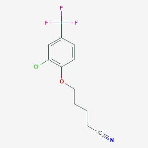 molecular formula C12H11ClF3NO B7997146 5-[2-Chloro-4-(trifluoromethyl)-phenoxy]pentanenitrile 