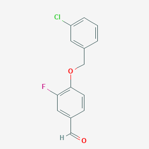 molecular formula C14H10ClFO2 B7997239 4-((3-Chlorobenzyl)oxy)-3-fluorobenzaldehyde 