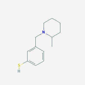 molecular formula C13H19NS B7997278 3-((2-Methylpiperidin-1-yl)methyl)benzenethiol 
