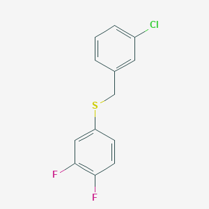 molecular formula C13H9ClF2S B7997283 1-Chloro-3-[(3,4-difluorophenyl)sulfanylmethyl]benzene 
