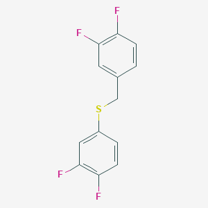 molecular formula C13H8F4S B7997305 1,2-Difluoro-4-[(3,4-difluorophenyl)sulfanylmethyl]benzene 