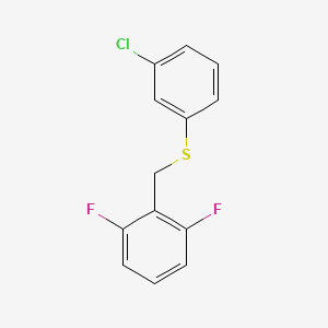 molecular formula C13H9ClF2S B7997317 1,3-Difluoro-2-[(3-chlorophenyl)sulfanylmethyl]benzene 