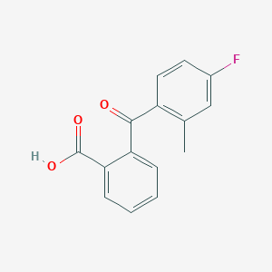 molecular formula C15H11FO3 B7997386 2-(4-Fluoro-2-methylbenzoyl)benzoic acid 