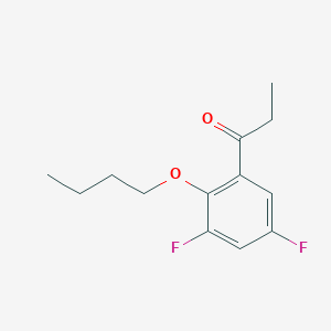 molecular formula C13H16F2O2 B7997403 1-(2-Butoxy-3,5-difluorophenyl)propan-1-one 