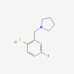 molecular formula C11H14FNS B7997447 4-Fluoro-2-(pyrrolidin-1-ylmethyl)benzenethiol 