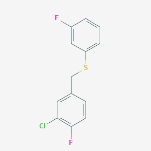 1-Chloro-2-fluoro-5-[(3-fluorophenyl)sulfanylmethyl]benzene