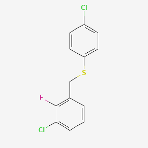 1-Chloro-2-fluoro-3-[(4-chlorophenyl)sulfanylmethyl]benzene