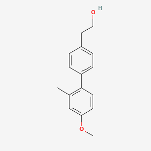 molecular formula C16H18O2 B7997515 4-(4-Methoxy-2-methylphenyl)phenethyl alcohol 