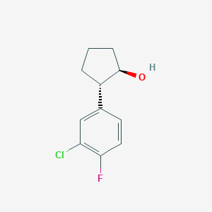 molecular formula C11H12ClFO B7997544 trans-2-(3-Chloro-4-fluorophenyl)cyclopentanol 