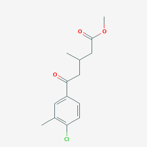 molecular formula C14H17ClO3 B7997550 Methyl 5-(4-chloro-3-methylphenyl)-3-methyl-5-oxovalerate 