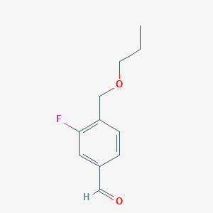 molecular formula C11H13FO2 B7997590 3-Fluoro-4-(propoxymethyl)benzaldehyde 