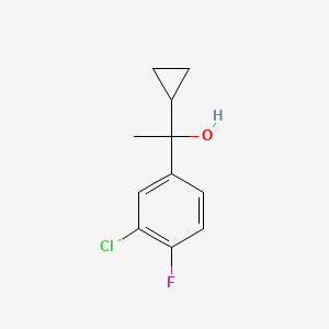 molecular formula C11H12ClFO B7997654 1-(3-Chloro-4-fluorophenyl)-1-cyclopropyl ethanol 