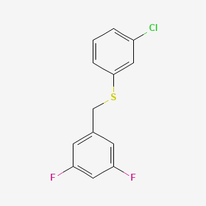 molecular formula C13H9ClF2S B7997662 1,3-Difluoro-5-[(3-chlorophenyl)sulfanylmethyl]benzene CAS No. 1443303-37-4