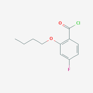 molecular formula C11H12ClFO2 B7997683 2-n-Butoxy-4-fluorobenzoyl chloride 