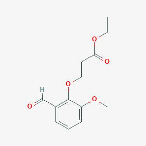 molecular formula C13H16O5 B7997687 Ethyl 3-(2-formyl-6-methoxyphenoxy)propanoate 