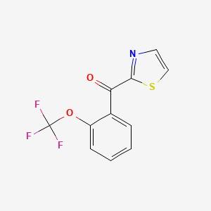 molecular formula C11H6F3NO2S B7997703 2-[2-(Trifluoromethoxy)benzoyl]thiazole 