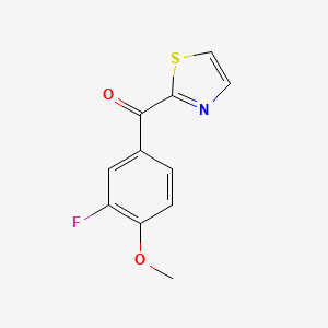 molecular formula C11H8FNO2S B7997748 2-(3-Fluoro-4-methoxybenzoyl)thiazole CAS No. 1443328-72-0