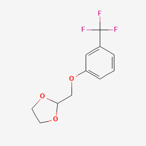 molecular formula C11H11F3O3 B7997784 3-[(1,3-Dioxolan-2-yl)methoxy]benzotrifluoride CAS No. 1443353-77-2