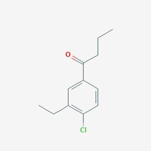 molecular formula C12H15ClO B7997876 4'-Chloro-3'-ethylbutyrophenone 