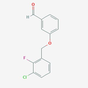 molecular formula C14H10ClFO2 B7997887 3-(3-Chloro-2-fluorobenzyloxy)benzaldehyde 