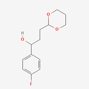 molecular formula C13H17FO3 B7997931 3-[2-(1,3-Dioxanyl)]-1-(4-fluorophenyl)-1-propanol CAS No. 1443327-57-8