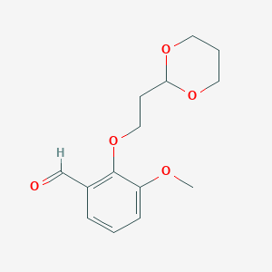 molecular formula C14H18O5 B7997948 2-[2-(1,3-Dioxan-2-yl)ethoxy]-3-methoxybenzaldehyde 