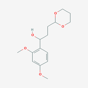 molecular formula C15H22O5 B7998021 1-(2,4-Dimethoxyphenyl)-3-[2-(1,3-dioxanyl)]-1-propanol 