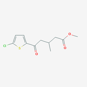 molecular formula C11H13ClO3S B7998066 Methyl 5-(2-chloro-5-thienyl)-3-methyl-5-oxovalerate 