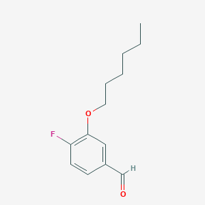 molecular formula C13H17FO2 B7998073 4-Fluoro-3-(hexyloxy)benzaldehyde 