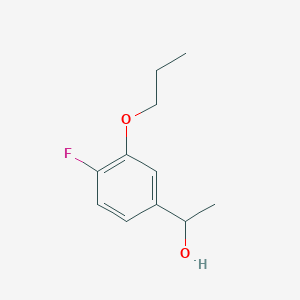 molecular formula C11H15FO2 B7998149 1-(4-Fluoro-3-propoxyphenyl)ethanol 