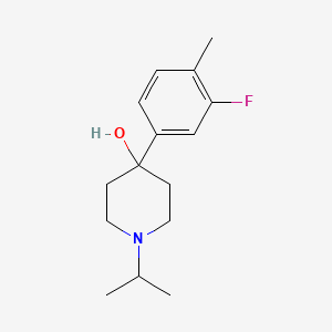 molecular formula C15H22FNO B7998214 4-(3-Fluoro-4-methylphenyl)-4-hydroxy-1-iso-propylpiperidine 