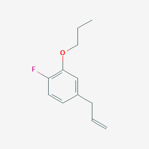 molecular formula C12H15FO B7998230 4-Allyl-1-fluoro-2-propoxybenzene 