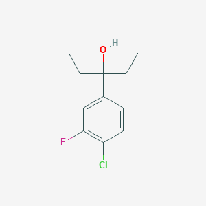 molecular formula C11H14ClFO B7998254 3-(4-Chloro-3-fluorophenyl)-3-pentanol CAS No. 1379369-43-3