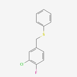 molecular formula C13H10ClFS B7998277 1-Chloro-2-fluoro-5-(phenylsulfanylmethyl)benzene CAS No. 1443331-25-6