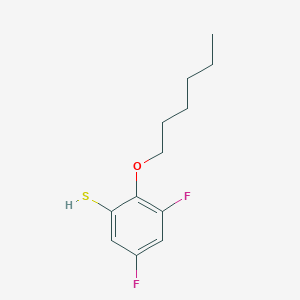 molecular formula C12H16F2OS B7998289 3,5-Difluoro-2-n-hexyloxythiophenol 